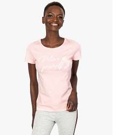 tee-shirt femme a manches courtes en coton biologique rose7684301_1