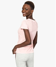 tee-shirt femme a manches courtes en coton biologique rose7684301_3