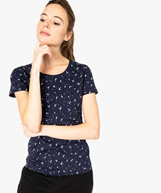 tee-shirt femme a manches courtes en coton biologique imprime t-shirts manches courtes7684401_1