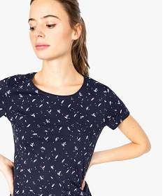 tee-shirt femme a manches courtes en coton biologique imprime t-shirts manches courtes7684401_2