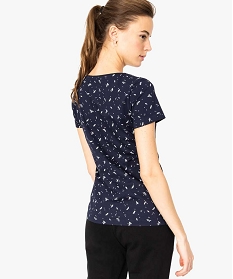tee-shirt femme a manches courtes en coton biologique bleu7684401_3