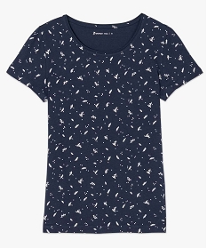 tee-shirt femme a manches courtes en coton biologique imprime t-shirts manches courtes7684401_4