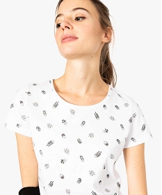 tee-shirt femme a manches courtes en coton biologique imprime t-shirts manches courtes7684501_2