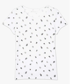 tee-shirt femme a manches courtes en coton biologique imprime t-shirts manches courtes7684501_4