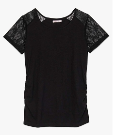 tee-shirt de grossesse en coton bio avec manches en dentelle noir t-shirts manches courtes7684701_4