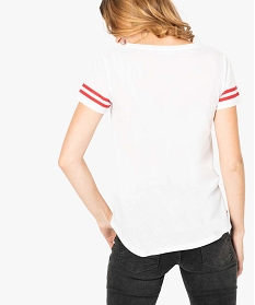 tee-shirt femme imprime coupe loose et dos long blanc t-shirts manches courtes7686201_3