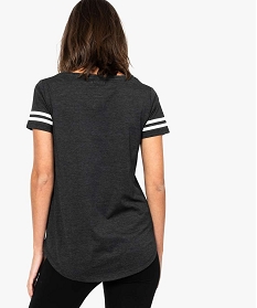 tee-shirt femme imprime coupe loose et dos long gris t-shirts manches courtes7686301_3