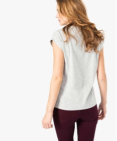 tee-shirt femme imprime avec manches courtes a revers gris7687101_3