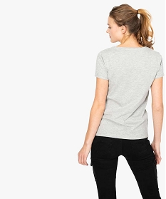 tee-shirt femme a manches courtes imprime sur lavant blanc t-shirts manches courtes7687401_3