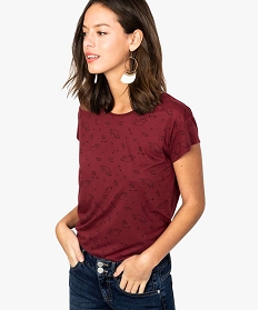 tee-shirt femme loose a manches courtes avec inscription rouge t-shirts manches courtes7690401_1