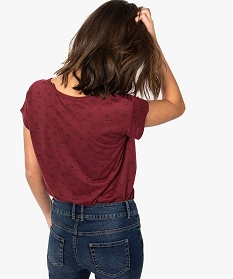 tee-shirt femme loose a manches courtes avec inscription rouge t-shirts manches courtes7690401_3