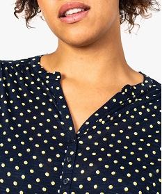 tunique femme fluide imprimee a decollete boutonne imprime tee shirts tops et debardeurs7693701_2