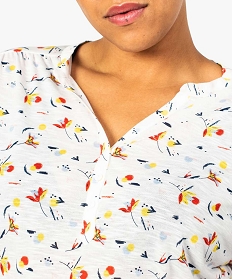 tunique femme fluide imprimee a decollete boutonne imprime tee shirts tops et debardeurs7693801_2
