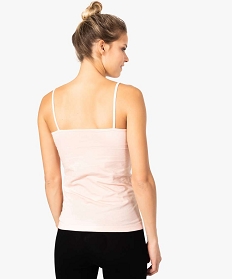 top en coton stretch  pour femme avec fines bretelles rose debardeurs7695501_3