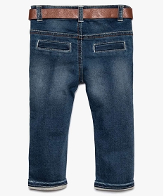jean bebe garcon coupe slim avec ceinture aspect cuir bleu jeans7701601_2