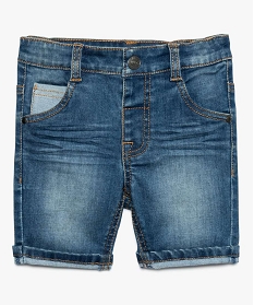 short en jean pour bebe garcon avec revers cousus en polyester recycle bleu7702401_1