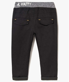 pantalon bebe garcon en coton double avec taille elastique gris pantalons7702601_2