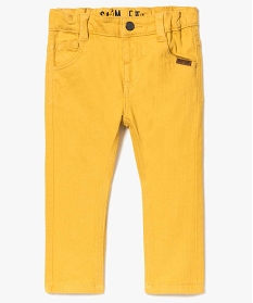 pantalon bebe garcon en coton stretch coupe slim fit jaune pantalons7703001_1
