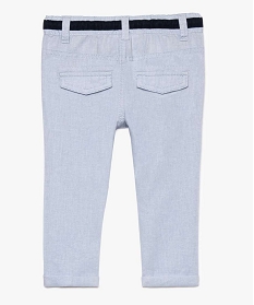 pantalon en lin et coton pour bebe garcon avec taille contrastante bleu pantalons7703601_2