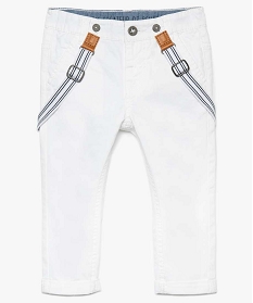 pantalon bebe garcon en coton avec bretelles rayees amovibles blanc7703901_1