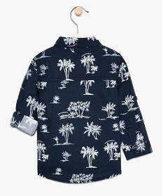 chemise bebe garcon motif palmiers – lulu castagnette bleu7706601_2