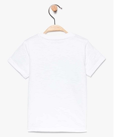 tee-shirt bebe garcon en coton bio avec inscription brodee blanc tee-shirts manches courtes7714301_2