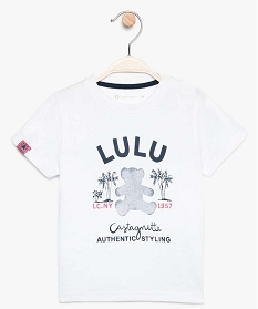 tee-shirt bebe garcon imprime poitrine – lulu castagnette blanc7715001_1