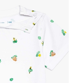 tee-shirt bebe garcon en coton bio petits motifs tropicaux blanc7715401_3