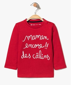 tee-shirt bebe garcon a manches longues et grand motif rouge7716501_1