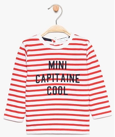 tee-shirt bebe garcon a manches longues et rayures rouge7717801_1