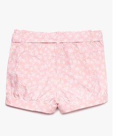 short bebe fille avec ceinture en toile imprimee - lulu castagnette rose shorts7720201_2