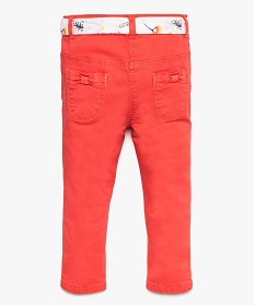 pantalon en coton bio pour bebe fille avec ceinture a nouer rouge pantalons7723301_2