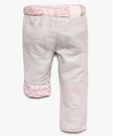 pantalon bebe fille en lin et coton paillete - lulu castagnette gris7723401_2