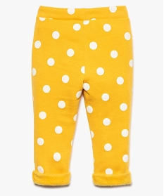 pantalon bebe fille en molleton coupe carotte motif pois jaune leggings7726701_2
