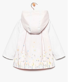manteau bebe fille deperlant a motif fleurs et coupe trapeze blanc7727501_2