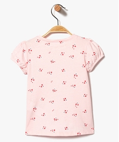 tee-shirt bebe fille a manches ballon et motifs en coton bio rose tee-shirts manches courtes7729301_3
