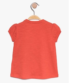 tee-shirt bebe fille a motifs en coton bio et manches ballons rouge tee-shirts manches courtes7729901_2