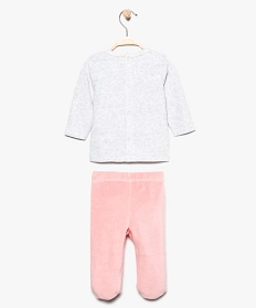 pyjama bebe fille 2 pieces avec motif chouette aspect peluche multicolore pyjamas 2 pieces7734001_2