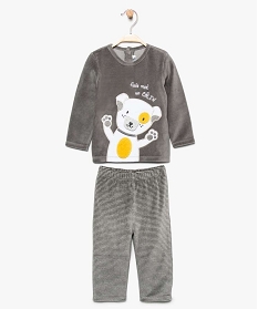 pyjama bebe 2 pieces en velours avec motif chien gris7734601_1