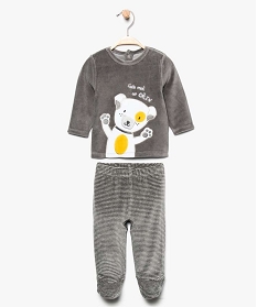 pyjama bebe 2 pieces en velours avec motif chien gris7734701_1