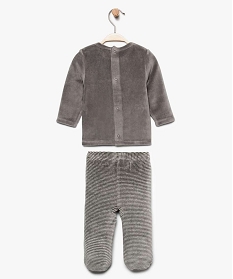 pyjama bebe 2 pieces en velours avec motif chien gris7734701_3