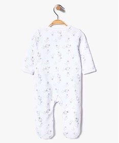 pyjama bebe en velours ouverture devant et motifs fantaisie blanc7735201_2