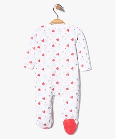 pyjama bebe en velours ferme devant avec motifs cœurs multicolore pyjamas velours7735401_2