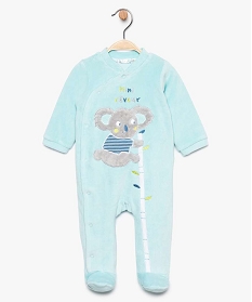 pyjama bebe garcon en velours a motif koala bleu7735701_1