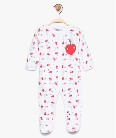 pyjama bebe fille en jersey de coton motif cerise blanc7735801_1