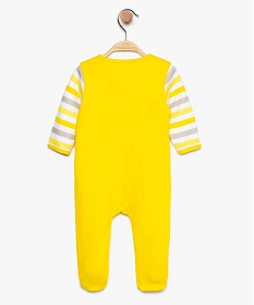 pyjama bebe garcon a rayure et motif lion en coton biologique jaune7736101_2