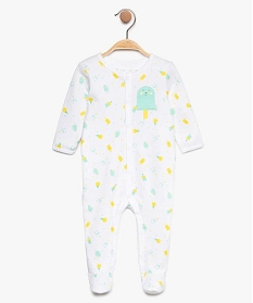 pyjama bebe en coton avec motifs animaux blanc7736201_1