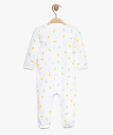 pyjama bebe en coton avec motifs animaux blanc7736201_2