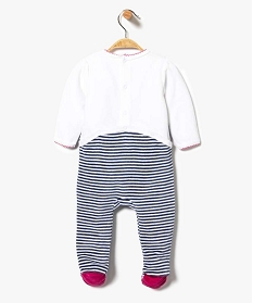 pyjama pour bebe fille en velours avec motif coeur bleu7739801_2