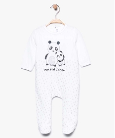 pyjama bebe en velours motif pandas blanc pyjamas velours7740001_1